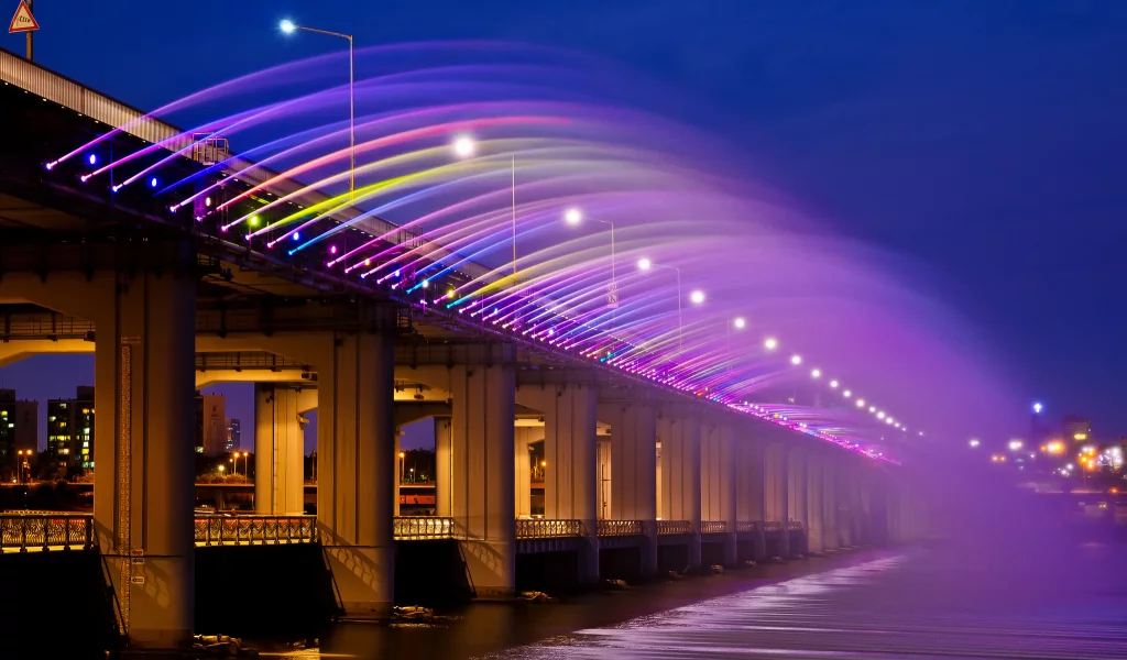 город, азия, сеул, радуга, banpobridge, корея