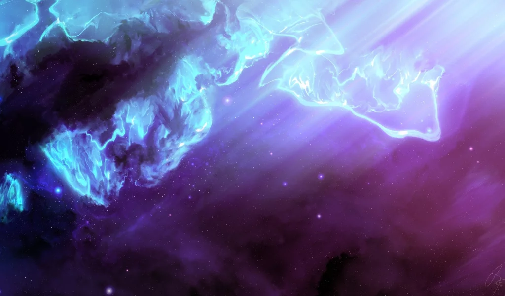 blue, nebula, purple, pink, universe, space, rays, colorful, background, stars