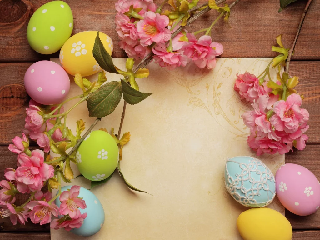 easter, яйца, пасха, цветы, бумага, праздник