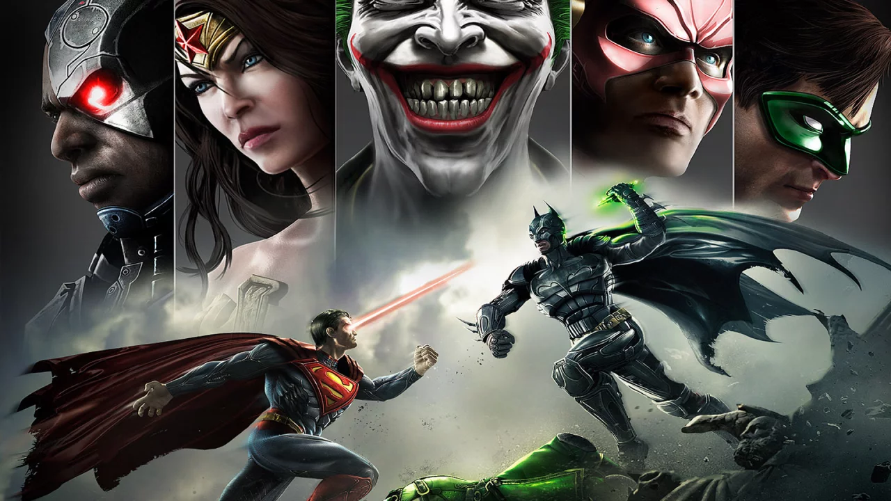 flash, batman, улыбка, green lantern, injustice gods among us, joker, superman, wonder women
