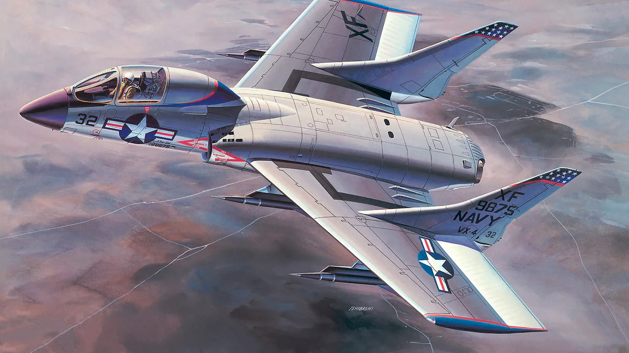 арт, _абордажная сабля_, небо, самолёт, vought f7u cutlass
