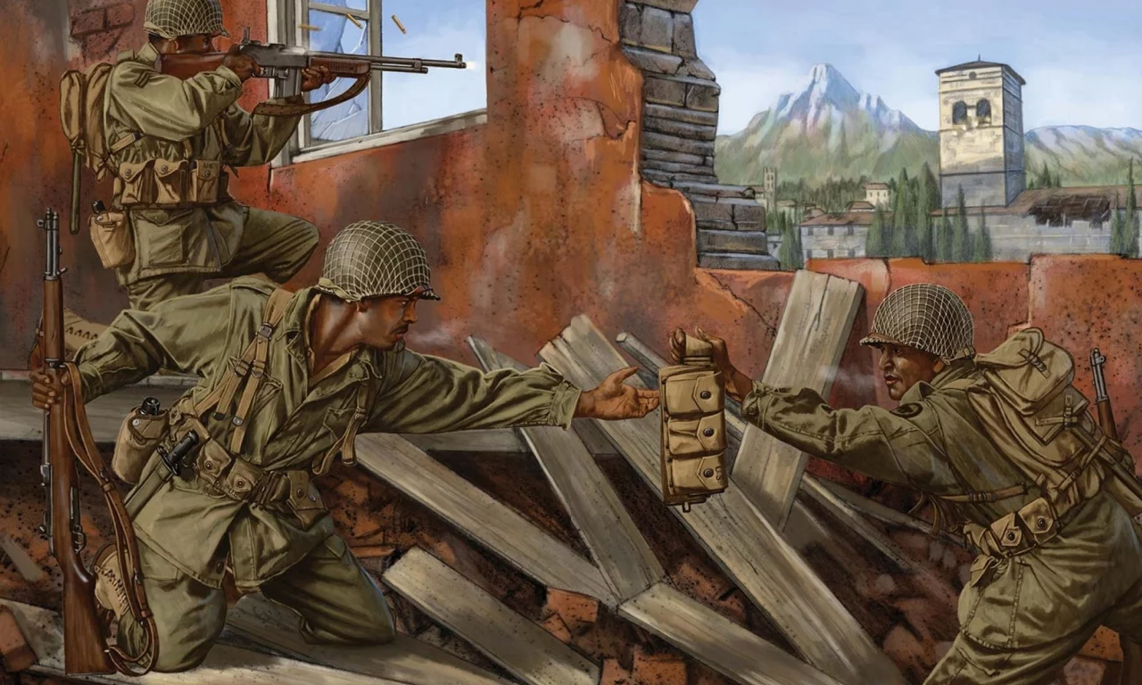 browning, automatic, солдаты, арт, война, город, развалины, бой