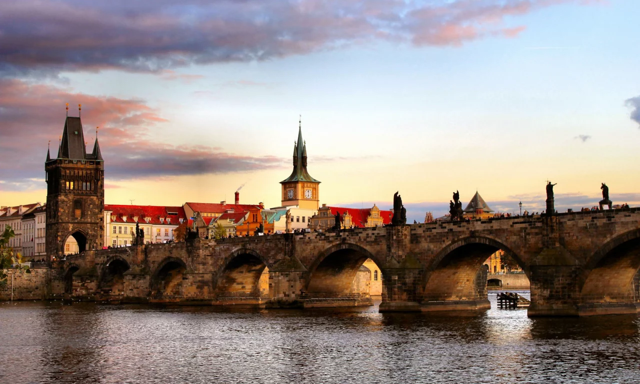 красивый, вид, чехия, на, czech republic, прага, praga, город