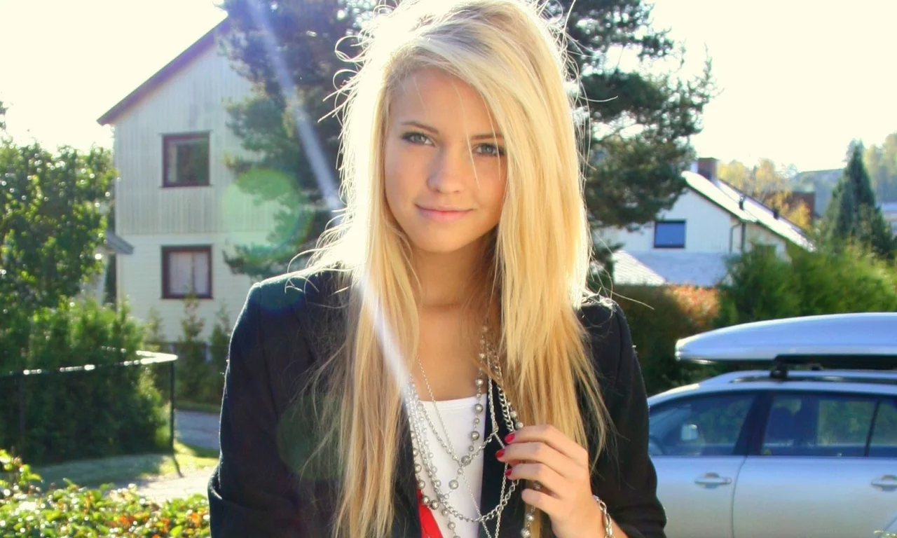 блондинка, модель, emilie marie nereng, на улице, девушка, лучи