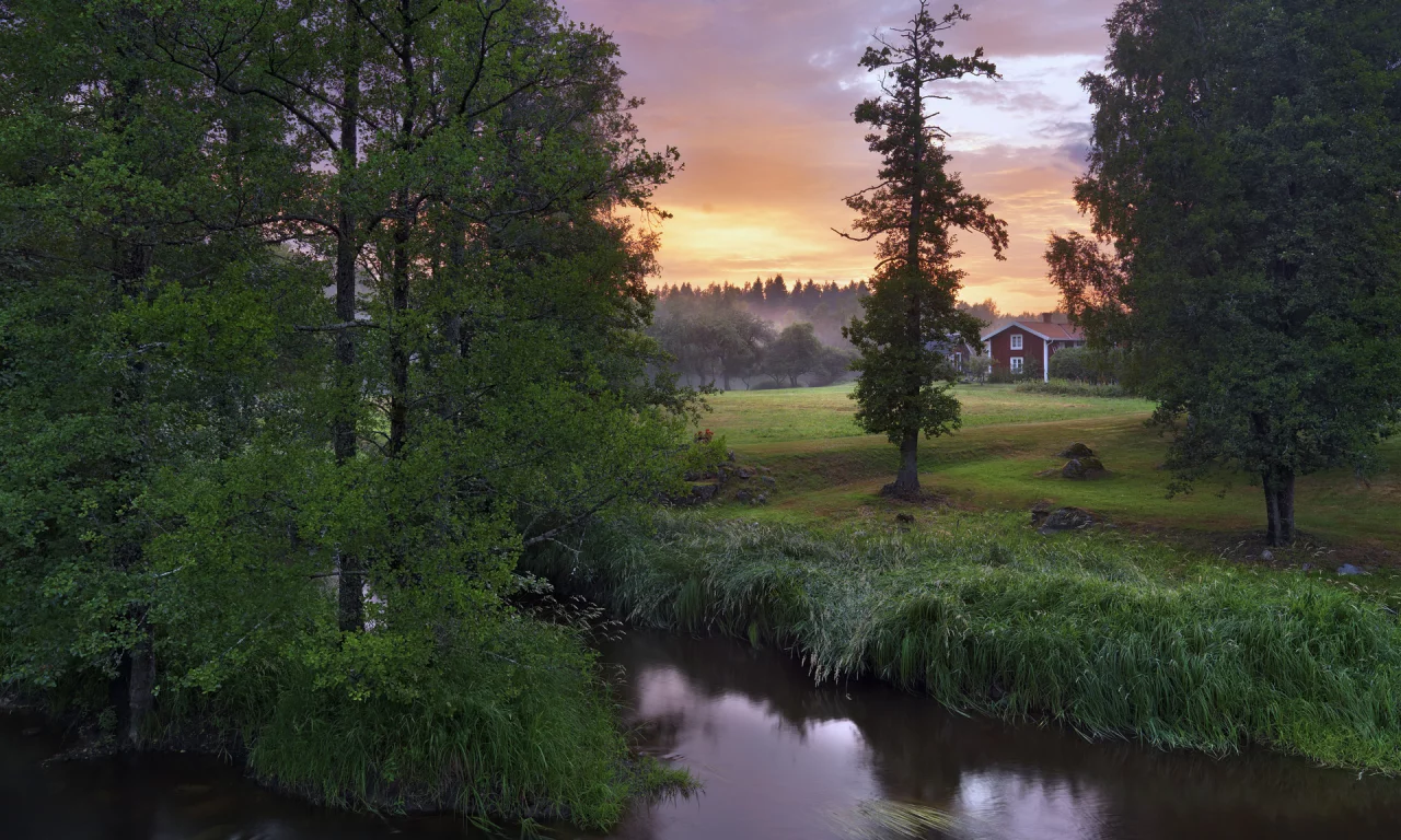 река, деревья, stock__s, n__rke, швеция, sweden