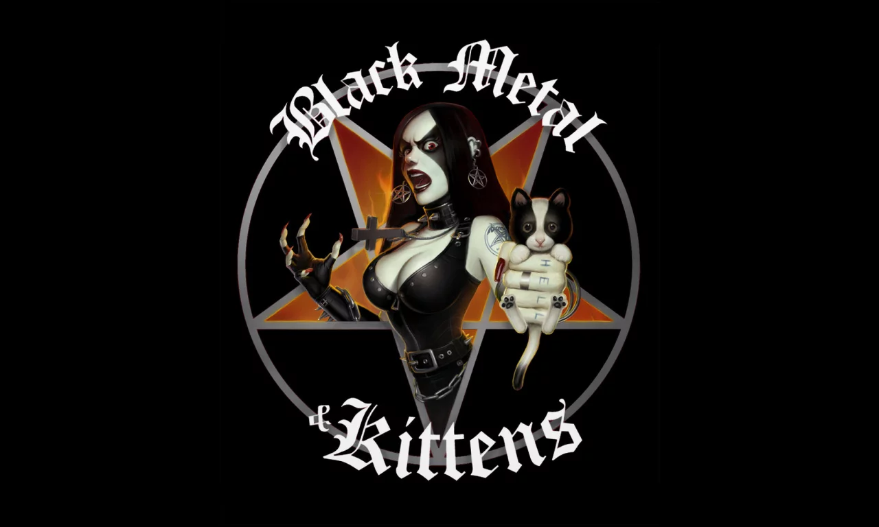 котёнок, девушка, гот, black metal and kittens, тату