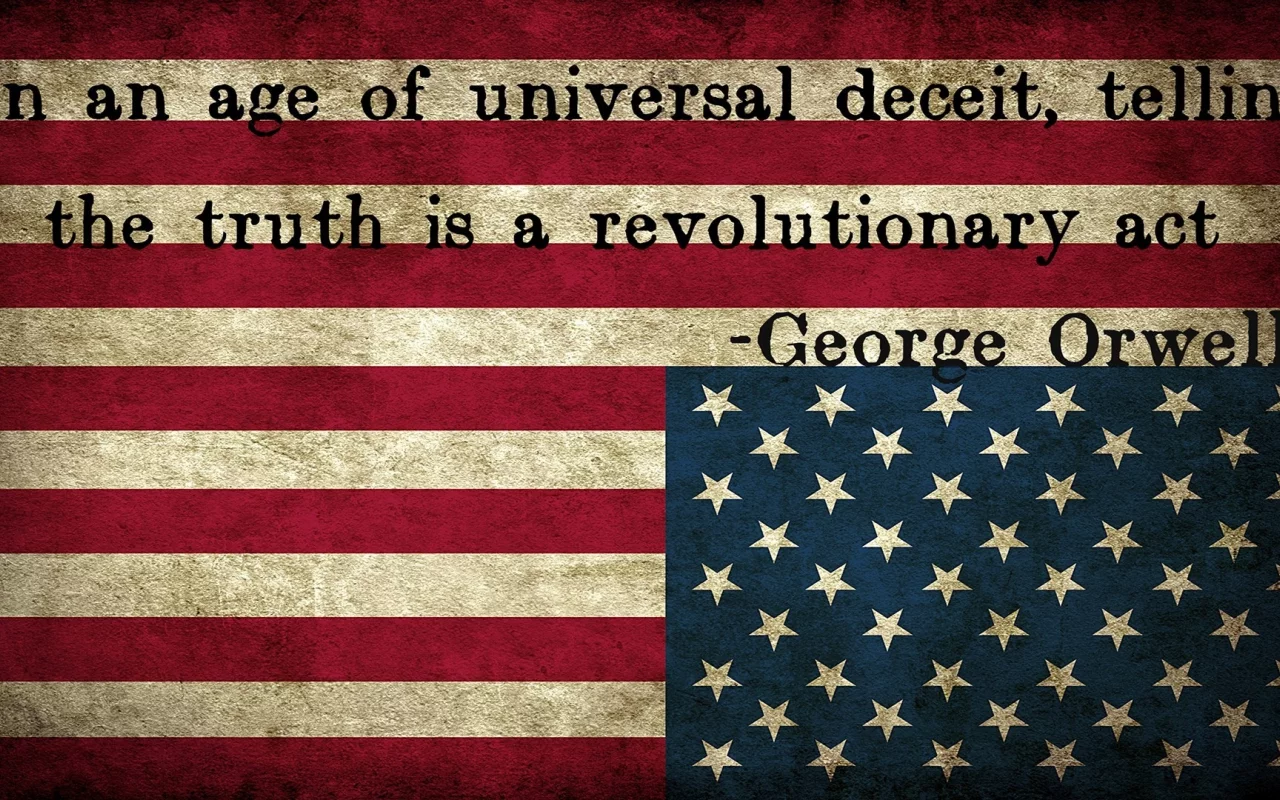 usa, upside down, flag, george orwell, america, stars