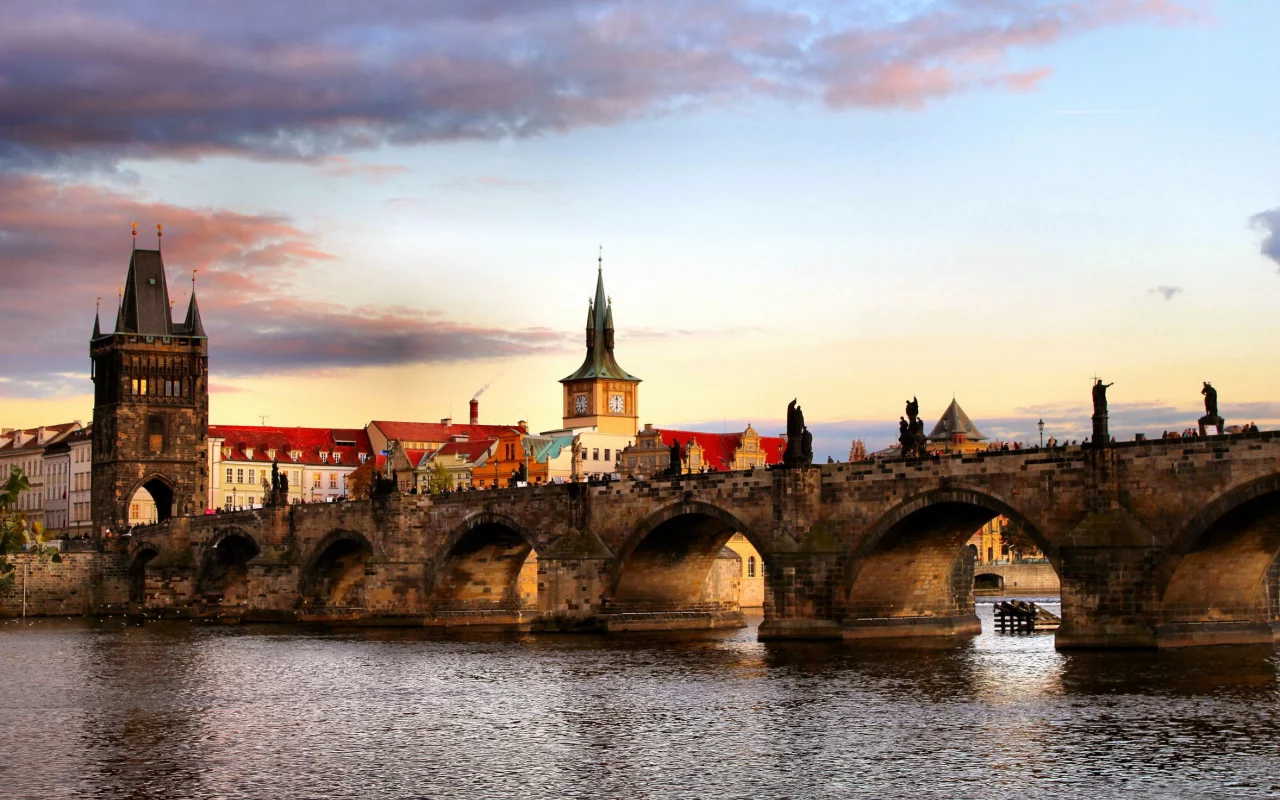 красивый, вид, чехия, на, czech republic, прага, praga, город
