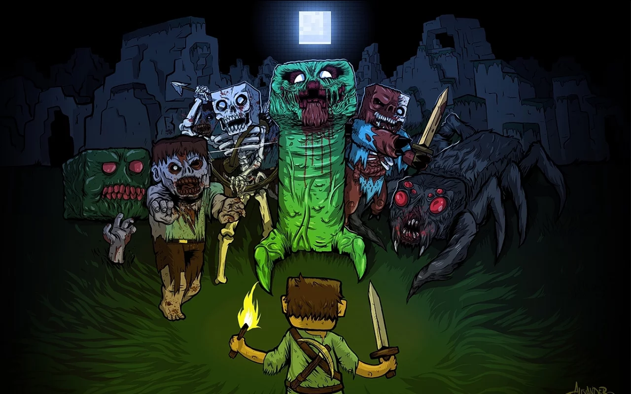 крипер, minecraft, зомби, zombie, creeper, майнкрафт