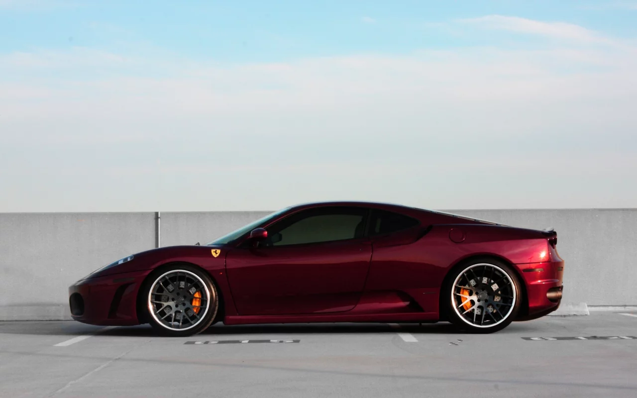 ferrari, wheels, профиль, red, тёмно-красный, феррари, black, f430