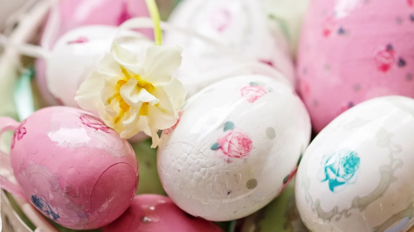 розовые, праздник, easter, пасха, пасхальные, весна, яйца