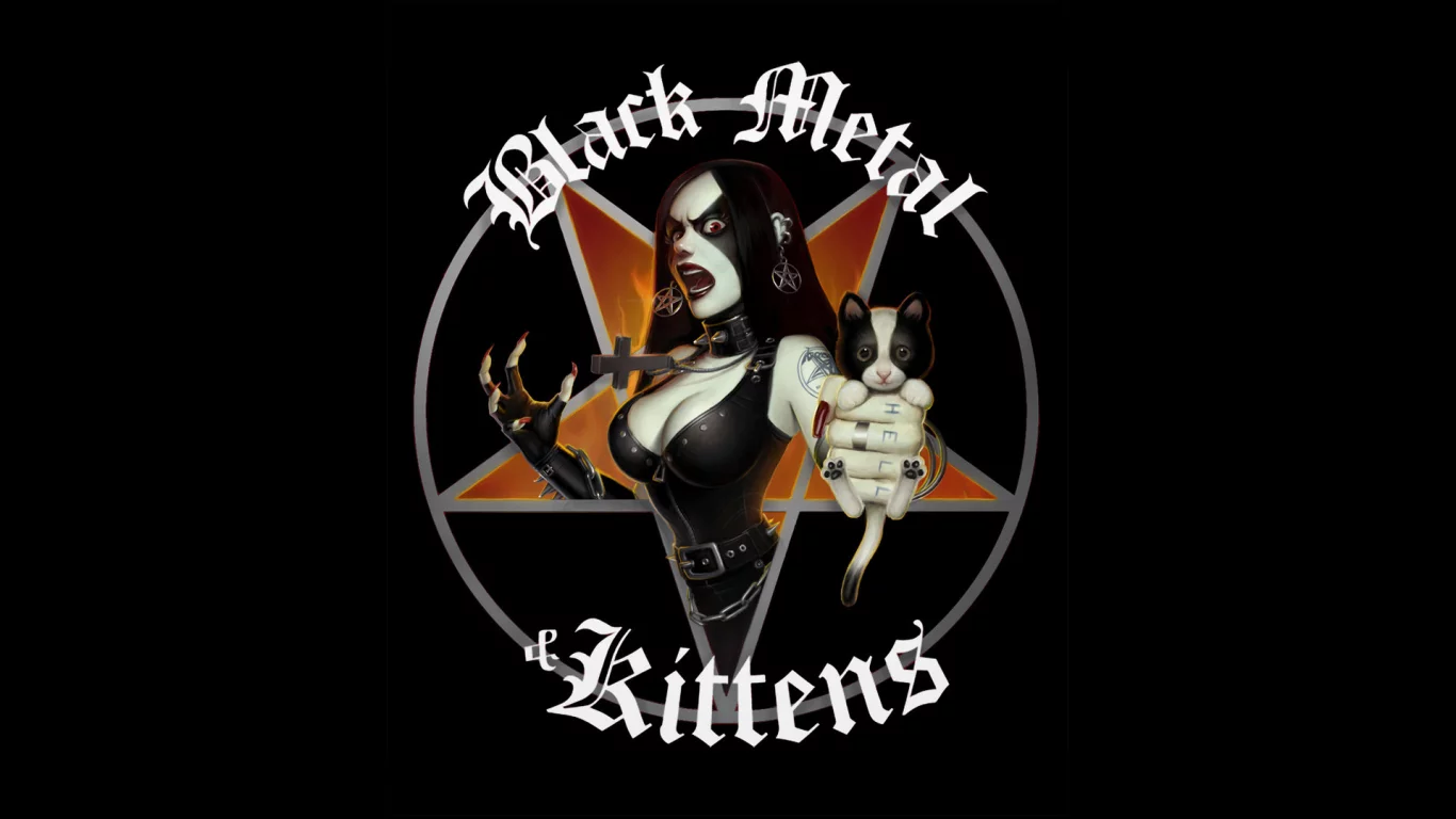 котёнок, девушка, гот, black metal and kittens, тату