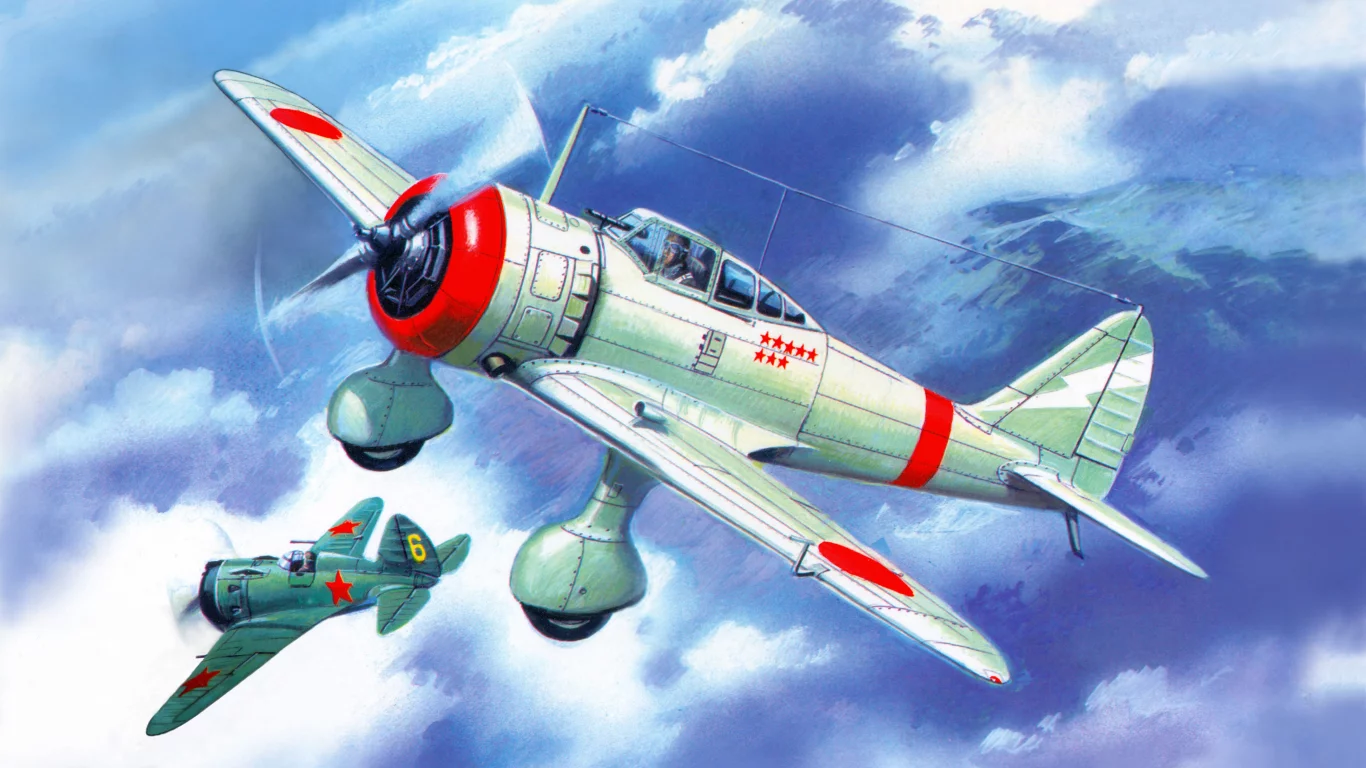 nakajima ki-27b, японский, одноместный, небо, самолёты