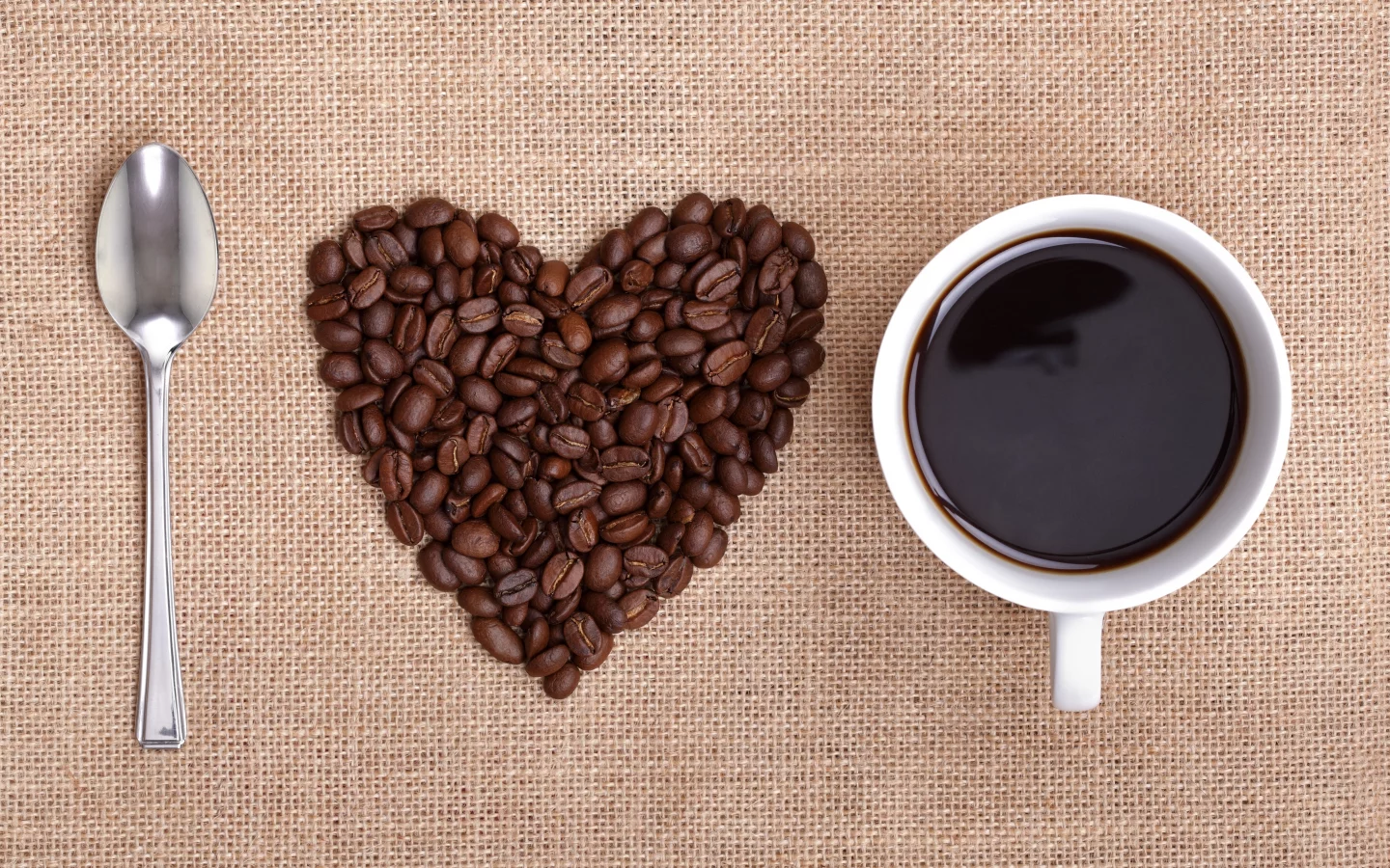 i love coffee, чашка, зерна, сердце, ложка, кофе