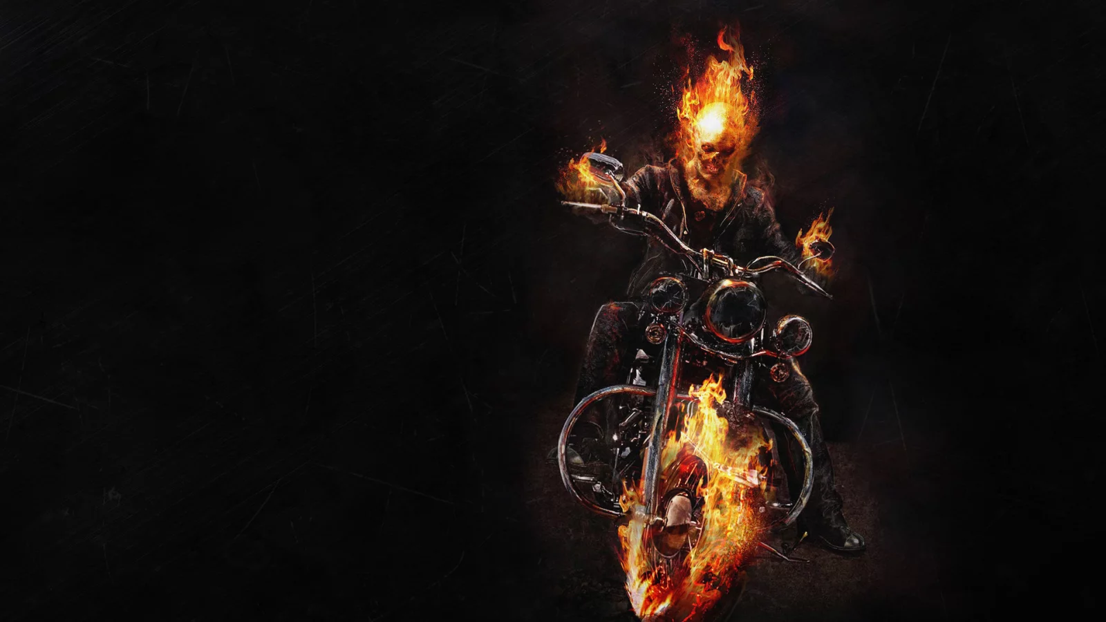 огонь, скелет, байк, ghost rider, призрачный гонщик