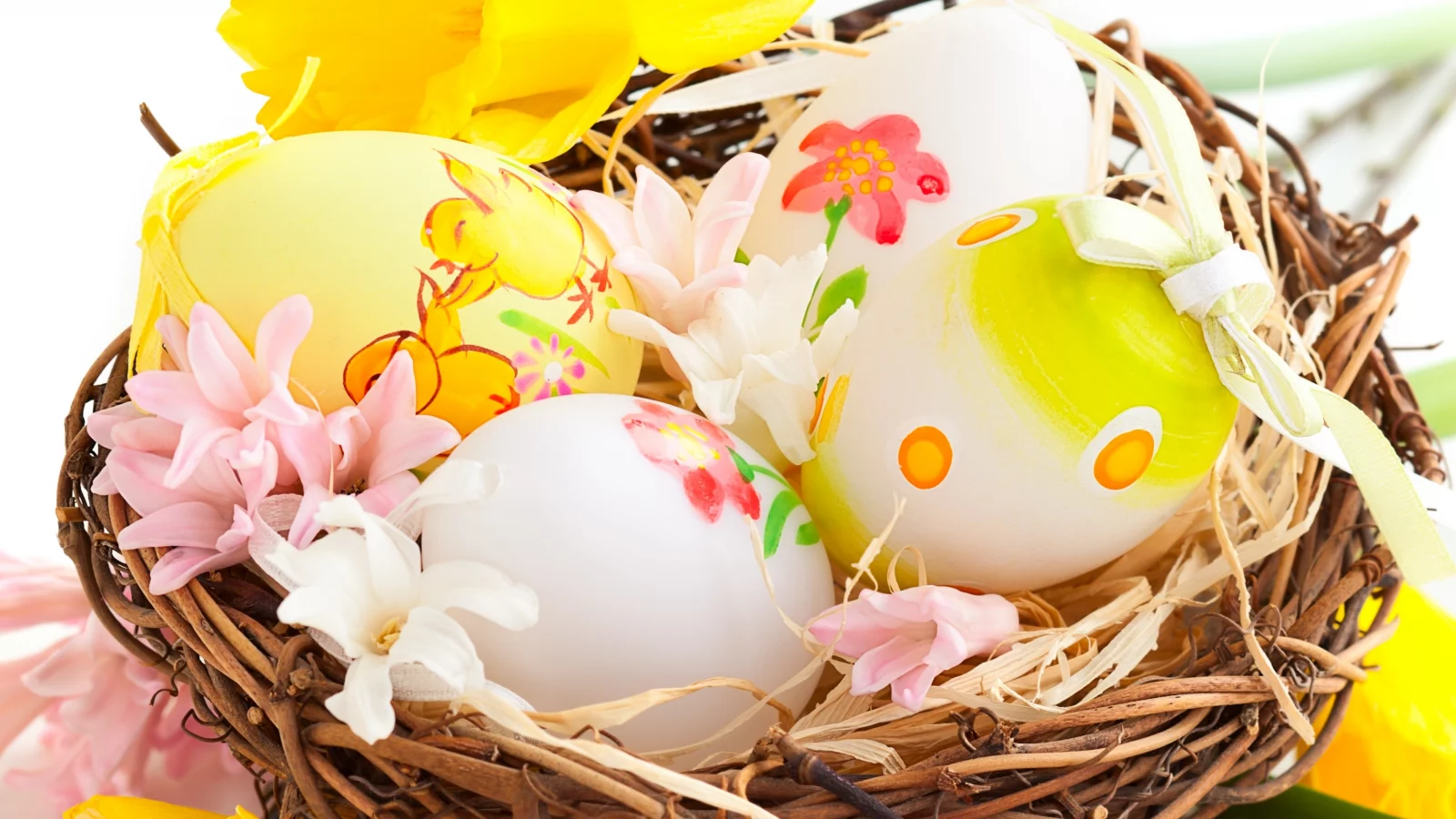 easter, яйца, пасха, весна, праздник, гнездо, пасхальные