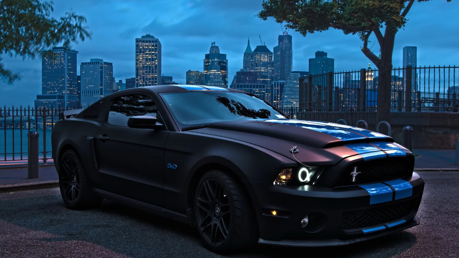 tuning, ford mustang, black