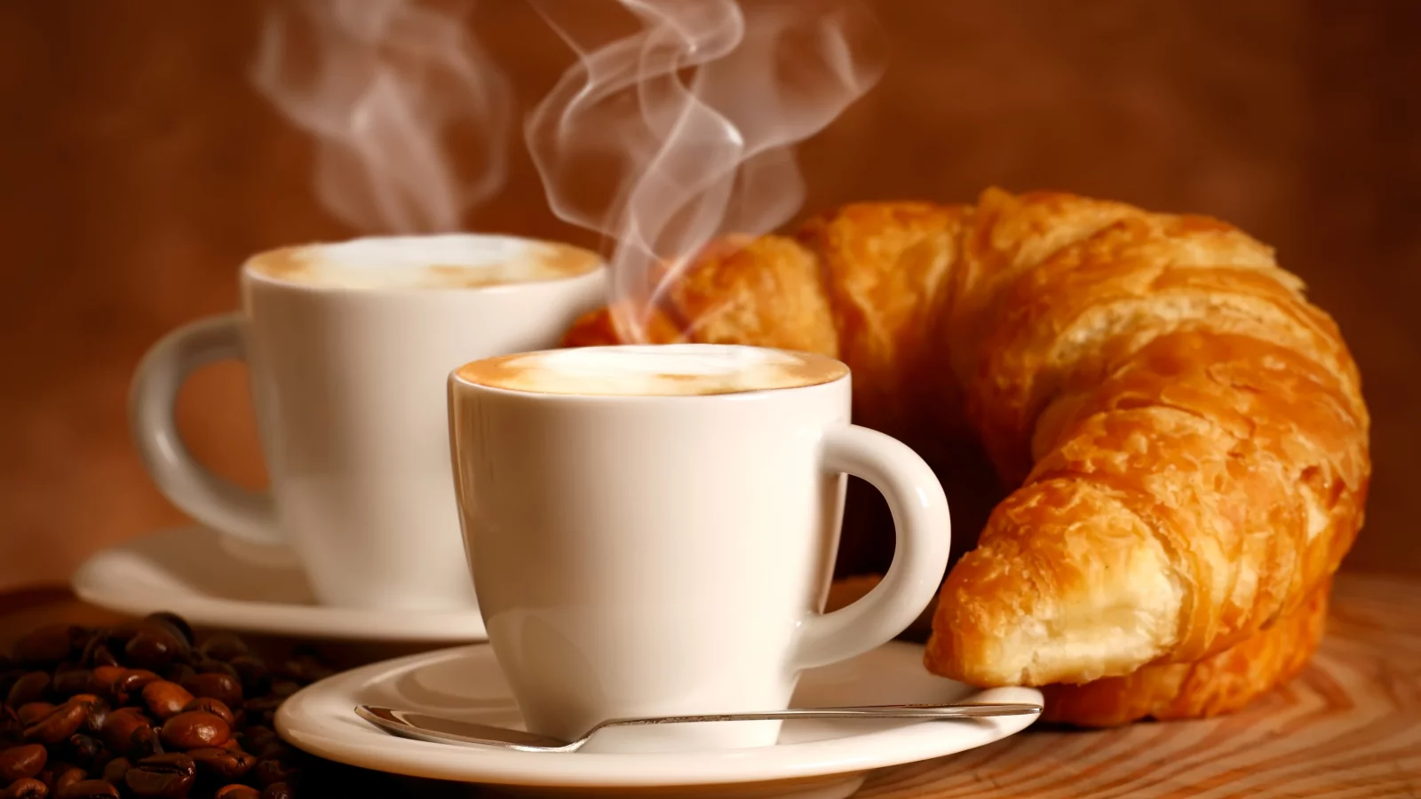 эспрессо, зерна, пена, напиток, чашки, пар, кофе, белые