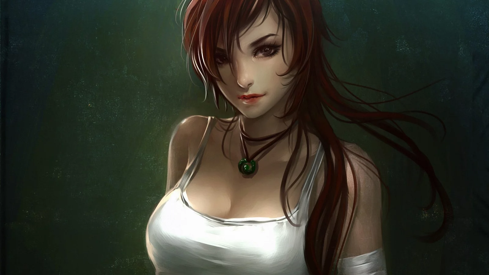 tomb raider, девушка, кулон, волосы, арт, lara croft, взгляд