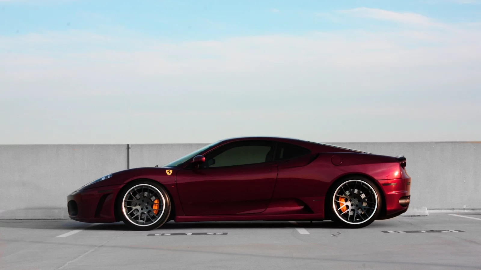 ferrari, wheels, профиль, red, тёмно-красный, феррари, black, f430