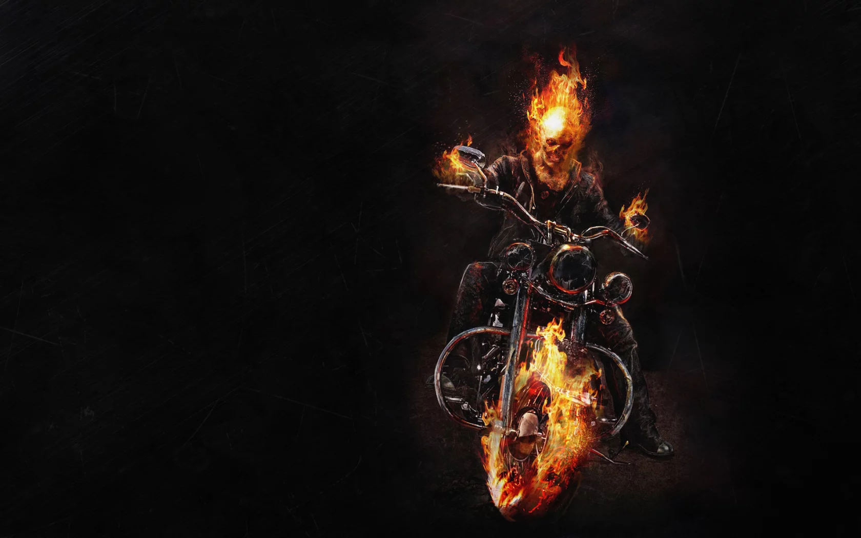 огонь, скелет, байк, ghost rider, призрачный гонщик