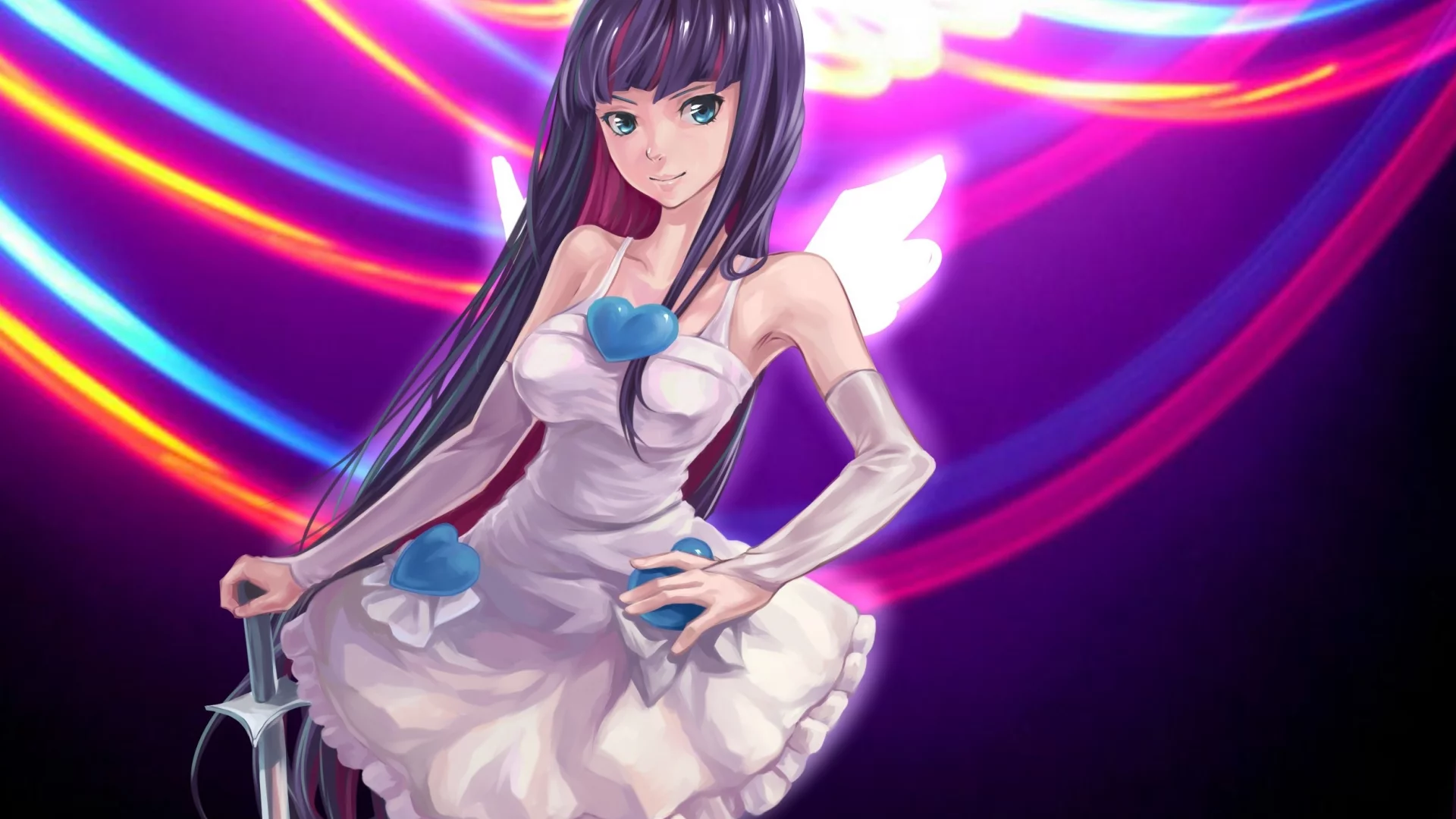 xiamianliele, panty &amp;amp; stocking with garterbelt, арт, anarchy stocking
