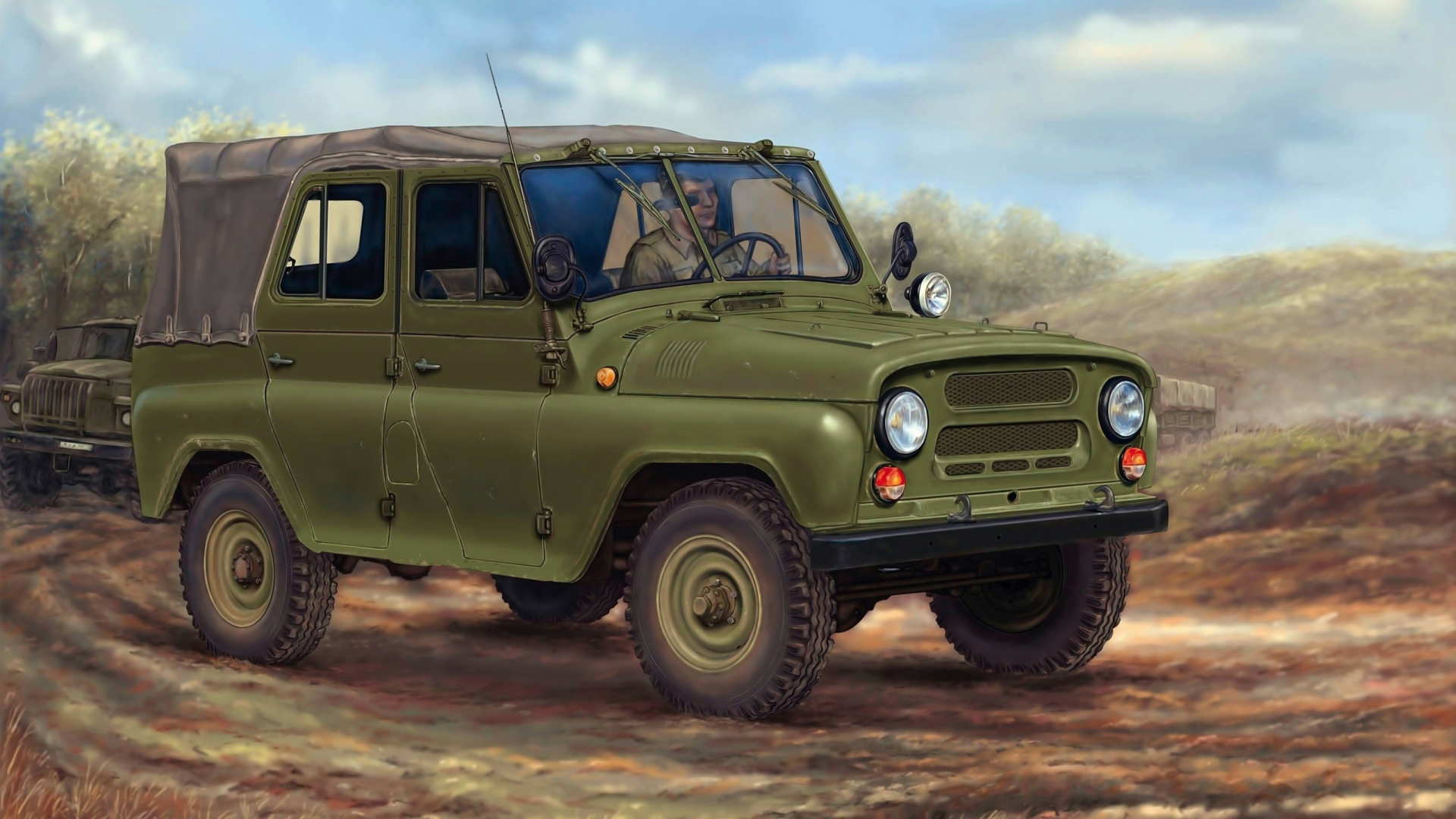 советский, внедорожник, армейский, автомобиль, уаз-469