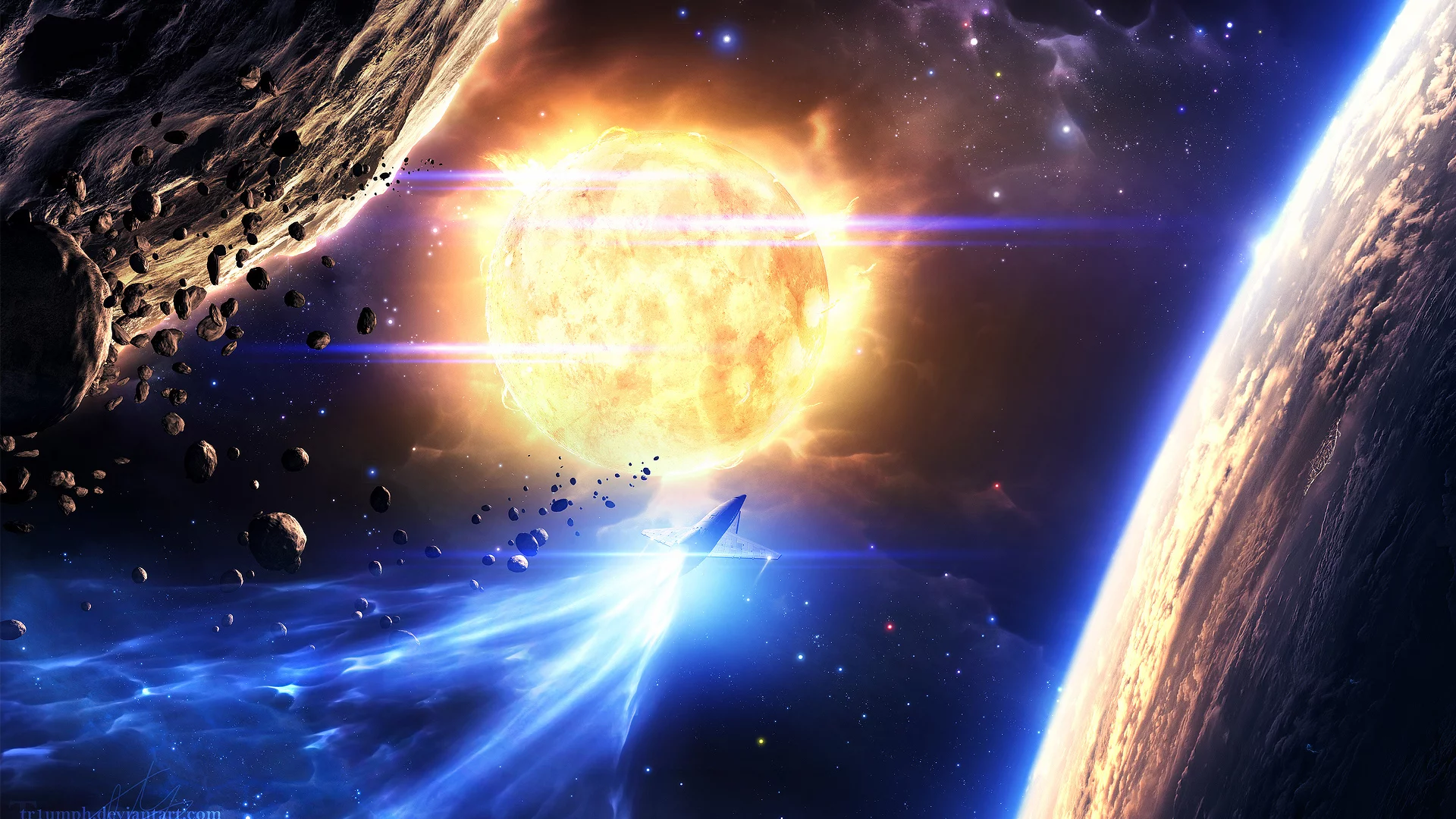 арт, астероиды, planets, космос, space, art, звезды