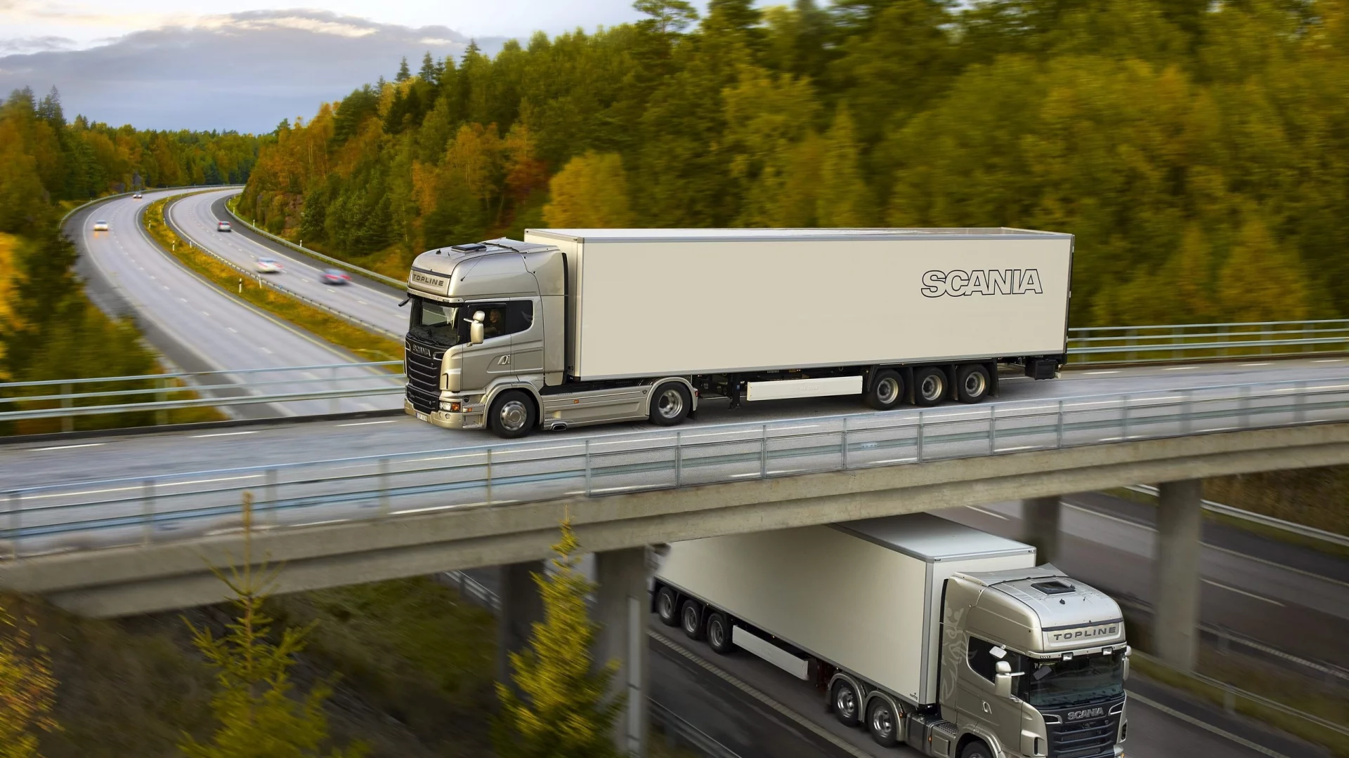 мост, шоссе, scania