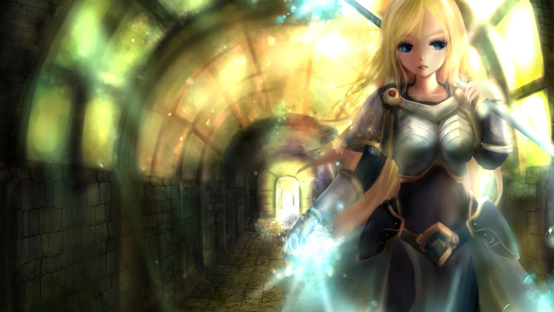 магия, девушка, league of legends, туннель, lux , арт, zhang xiao bo