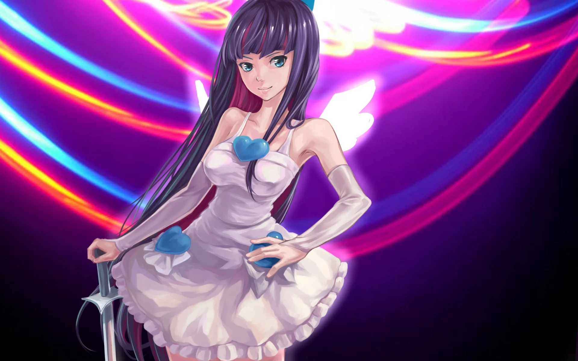 xiamianliele, panty &amp;amp; stocking with garterbelt, арт, anarchy stocking