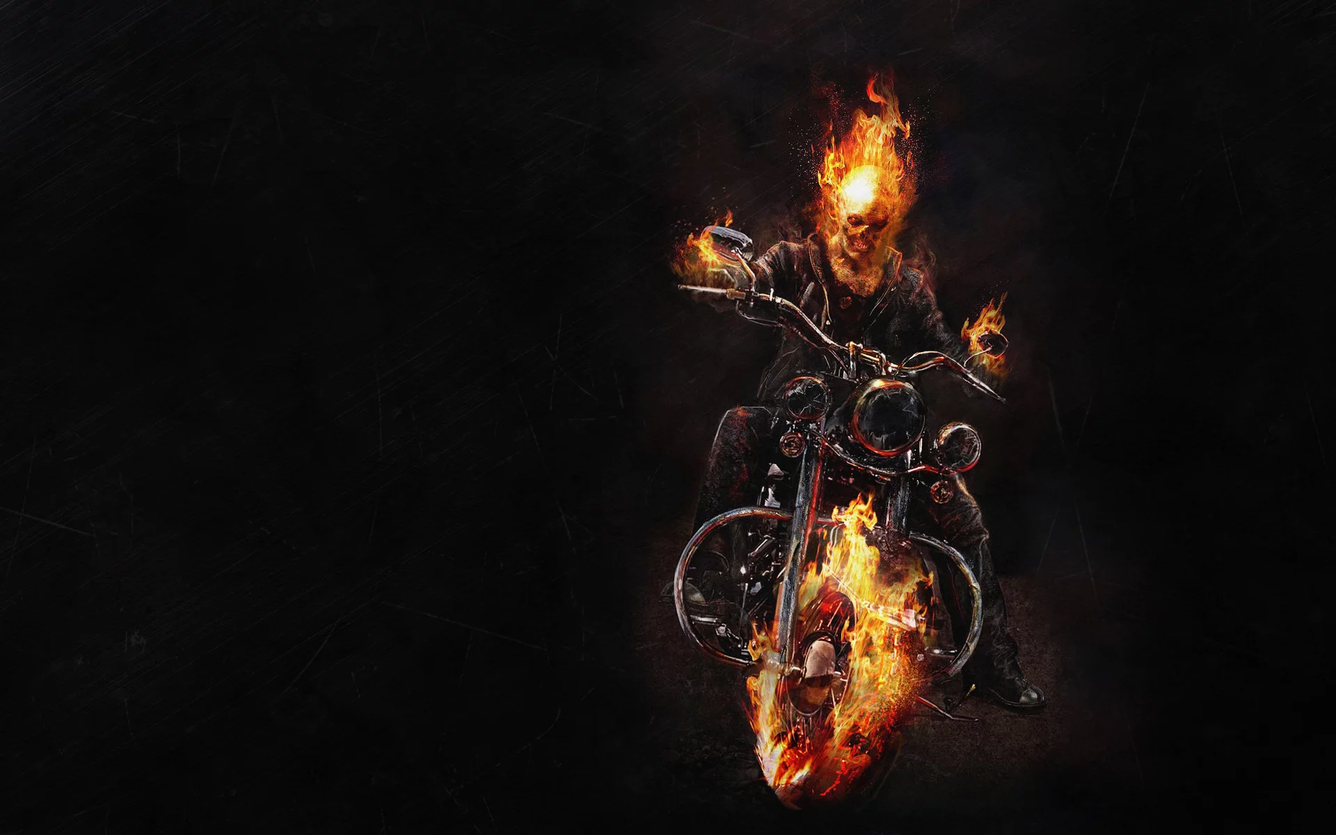 огонь, скелет, байк, ghost rider, призрачный гонщик