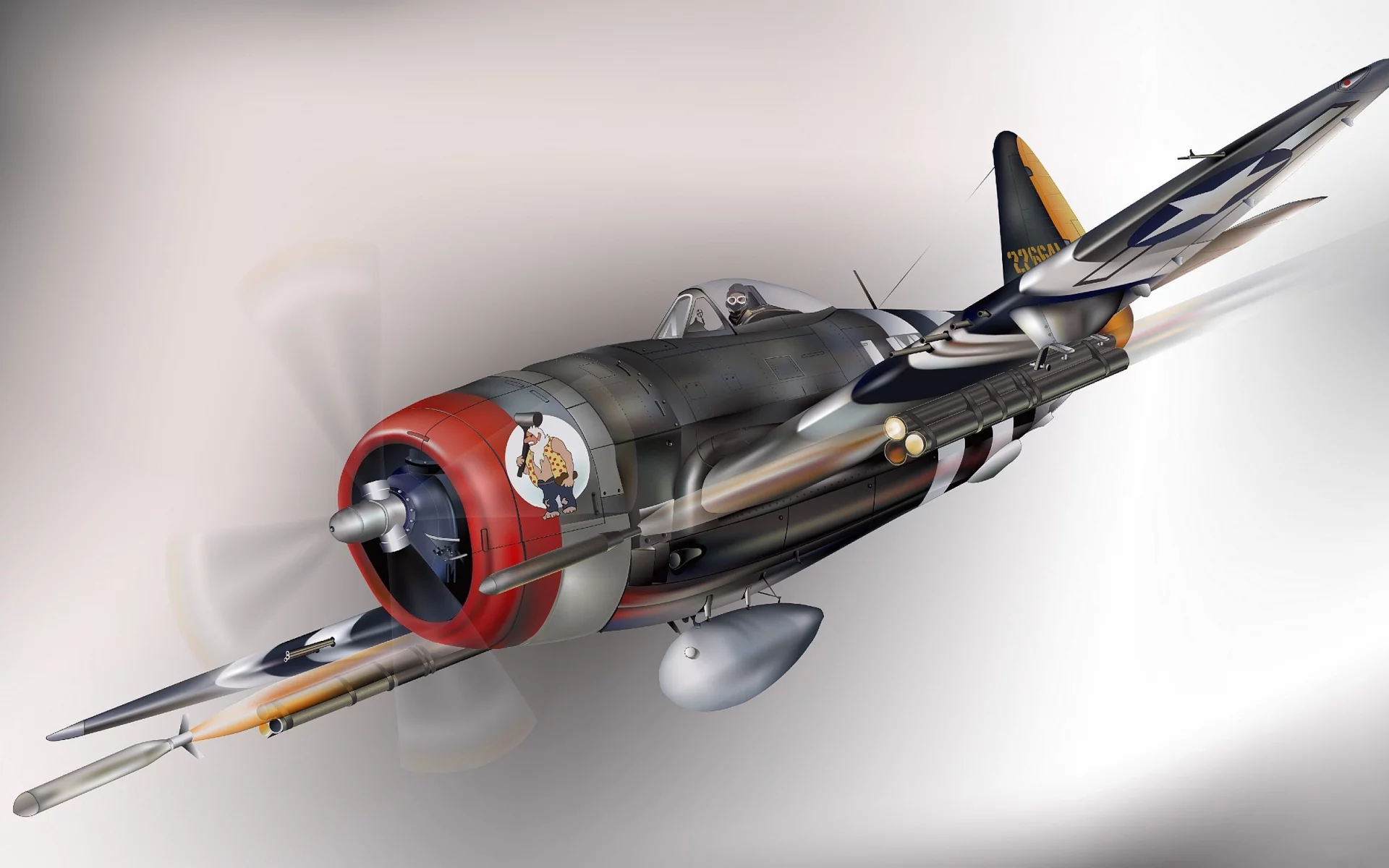 republic, самолет, истребитель, p-47, thunderbolt, арт