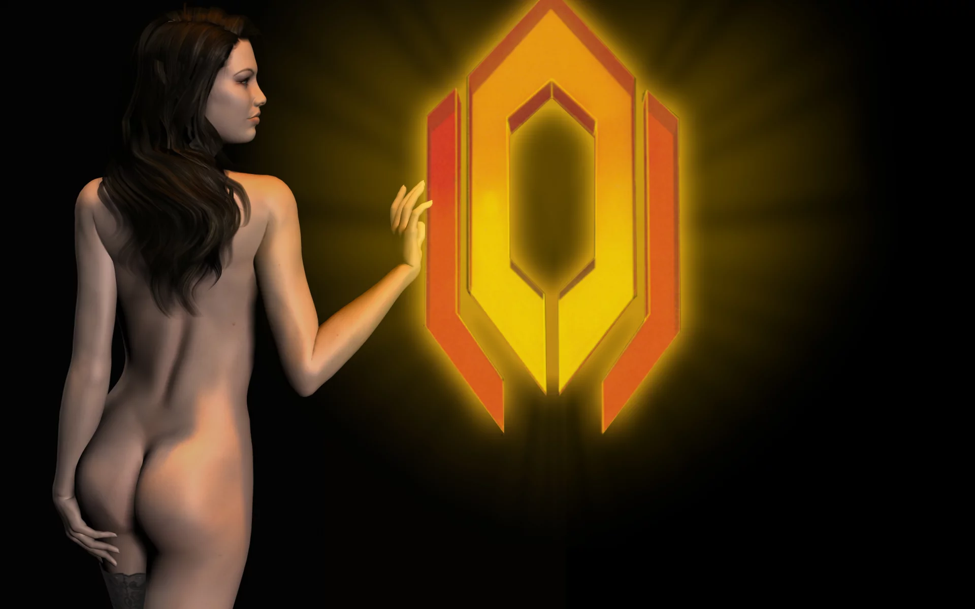 miranda lawson, черный фон, mass effect, рендеринг, 3d