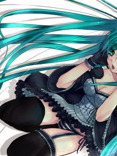 вокалоид, hatsune miku, волосы, микрофон, девушка, арт, vocaloid
