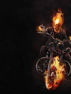 огонь, скелет, байк, ghost rider, призрачный гонщик