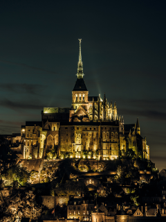 castle, normandy, france, mont saint-michel, нормандия, франция, island