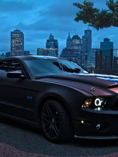 tuning, ford mustang, black