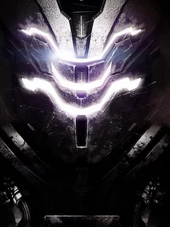 dead space, шлем, металл, свет, арт