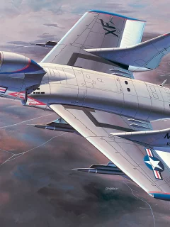 арт, _абордажная сабля_, небо, самолёт, vought f7u cutlass