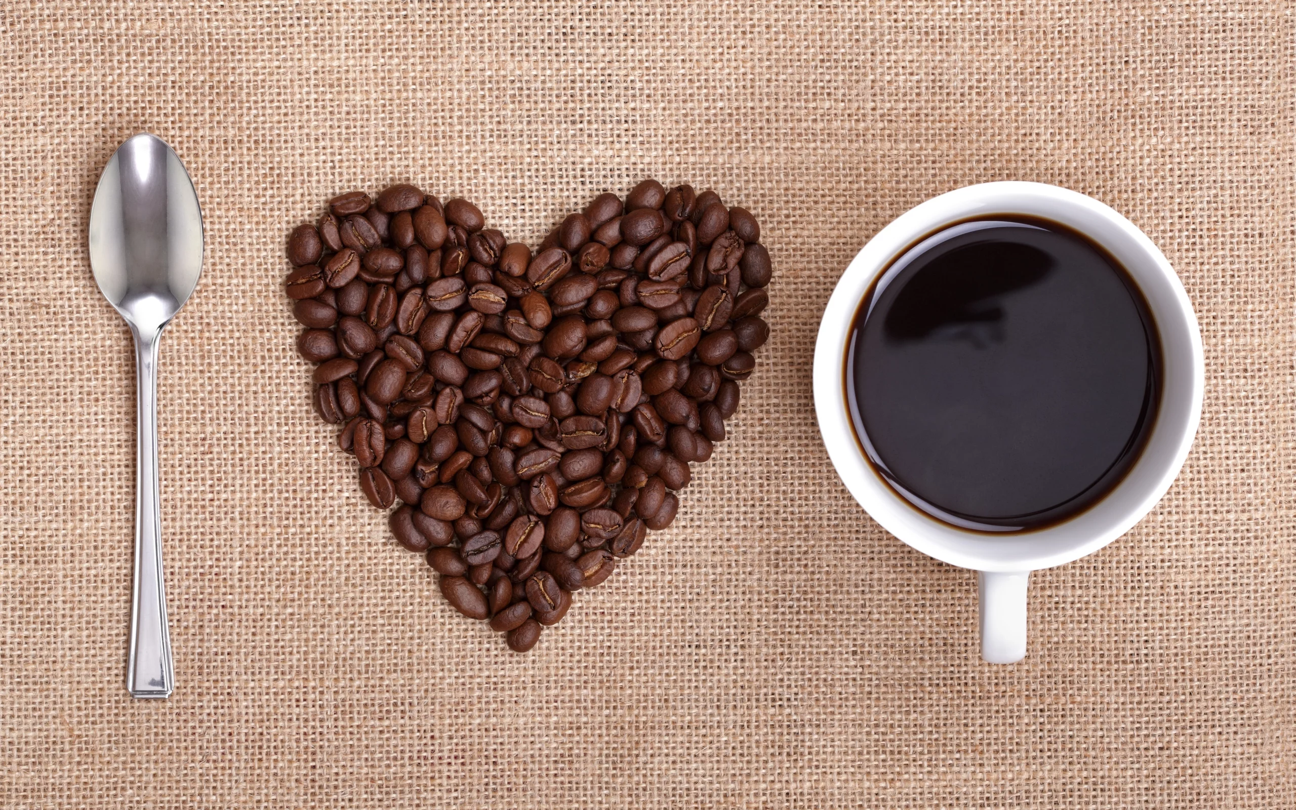 i love coffee, чашка, зерна, сердце, ложка, кофе