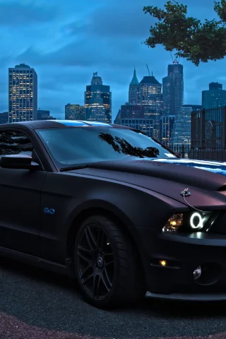 tuning, ford mustang, black