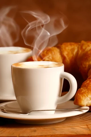 эспрессо, зерна, пена, напиток, чашки, пар, кофе, белые