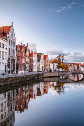 бельгия, мост, brugge, брюгге, город, вода, belgium, дома