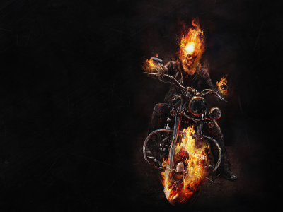 огонь, скелет, байк, ghost rider, призрачный гонщик