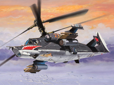 черная акула, вертолет, ка-50, арт, советский
