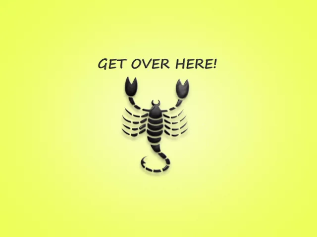 get over here, скорпион, фраза, mortal kombat, scorpion, надпись