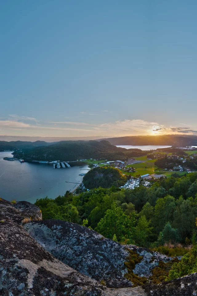 панорама, камни, пейзаж, бухта, море, вид, корабли