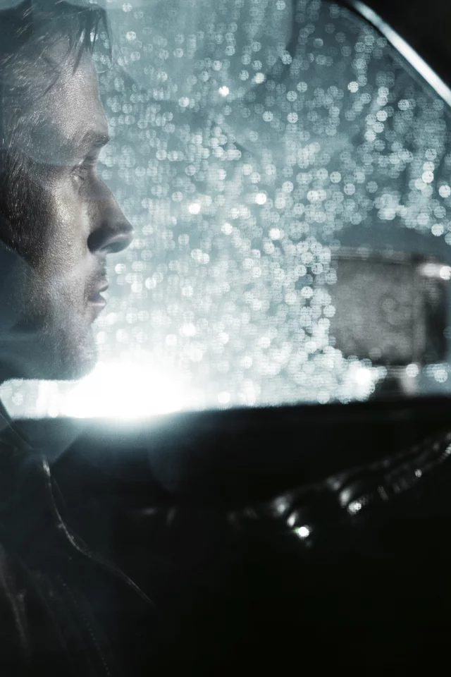 актер, ryan gosling, райан гослинг, машина, дождь, мужчина