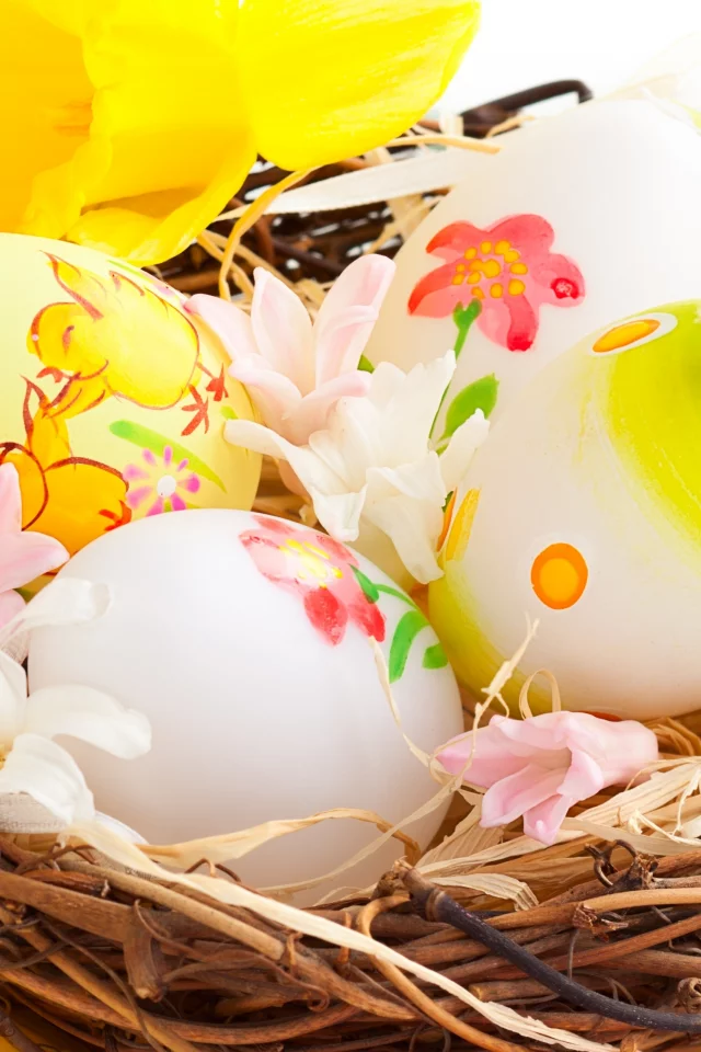 easter, яйца, пасха, весна, праздник, гнездо, пасхальные